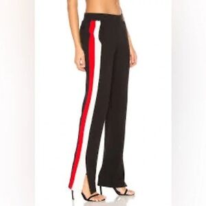 Pam & Gela Red Track Pants with Navy & White Side Stripes
